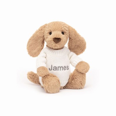 Jellycat Bashful Toffee Puppy with Cream Jumper | PI2316408